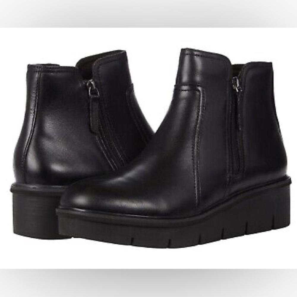 Clarks Women's Black Airabell Zip Booties Shoes Size US 10 EU 41.5